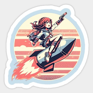 Rocket Pistol Girl Sticker